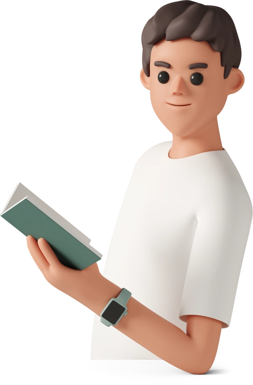 Homme qui tient un livre